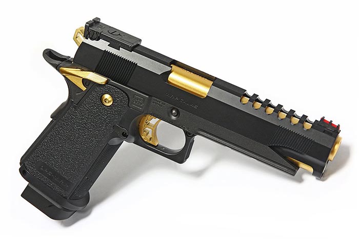 PISTOLA GAS FULL METAL HI-CAPA 5.1 GOLDEN EAGLE CON MALETÍN COLOR