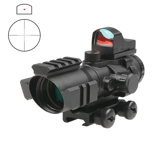 Elaborar bicapa carbohidrato Mira Rhino 4x32 Con Fibra Óptica + Micro Red dot / Vsgun.com