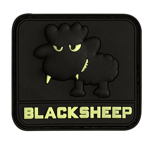 Parche de goma con velcro en 3D Black Sheep Glow the Dark