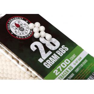 Bolas Trazadores G&G 0.28g 2700 bbs Verdes