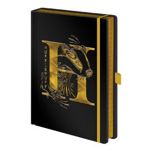 Cuaderno A5 Harry Potter Hufflepuff Negro y Dorado Premium