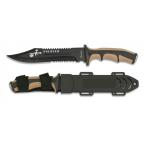 CUCHILLO ALBAINOX SOLDIER FUNDA ABS TAN-NEGRO