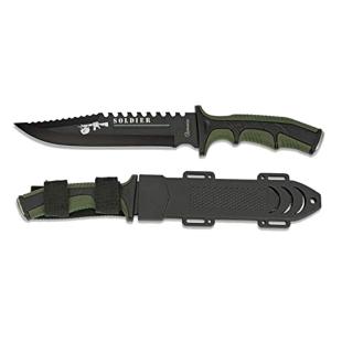 CUCHILLO ALBAINOX SOLDIER FUNDA ABS VERDE-NEGRO