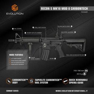 EVOLUTION RECON MK18 MOD 0 EC03AR Negra - Evolutión Airsoft