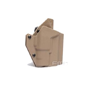 FUNDA RIGIDA PARA PISTOLAS GLOCK 23 Y 19 LINTERNA TAN