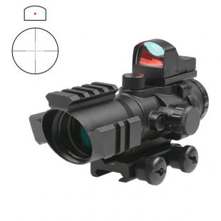 Mira Rhino 4x32 Con Fibra Óptica + Micro Red dot