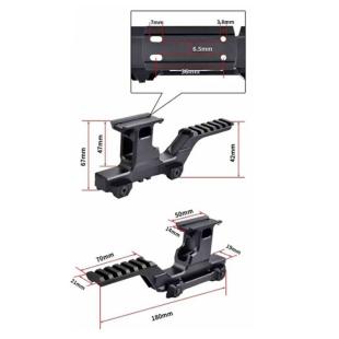 MONTURA DOBLE ELEVADA NEGRA TIPO HYDRA ESPECIAL T1