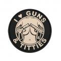 PVC 3D Guns & Titties Patch - White