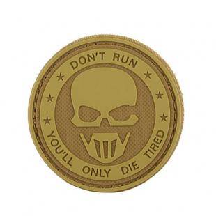 3D PVC  Don't Run Patch - Tan