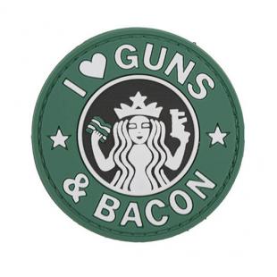 Parche PVC en relieve  Guns and Bacon