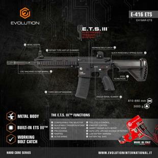 Réplica E-416 GATILLO ELECTRÓNICO ETS III - Evolution Airsoft